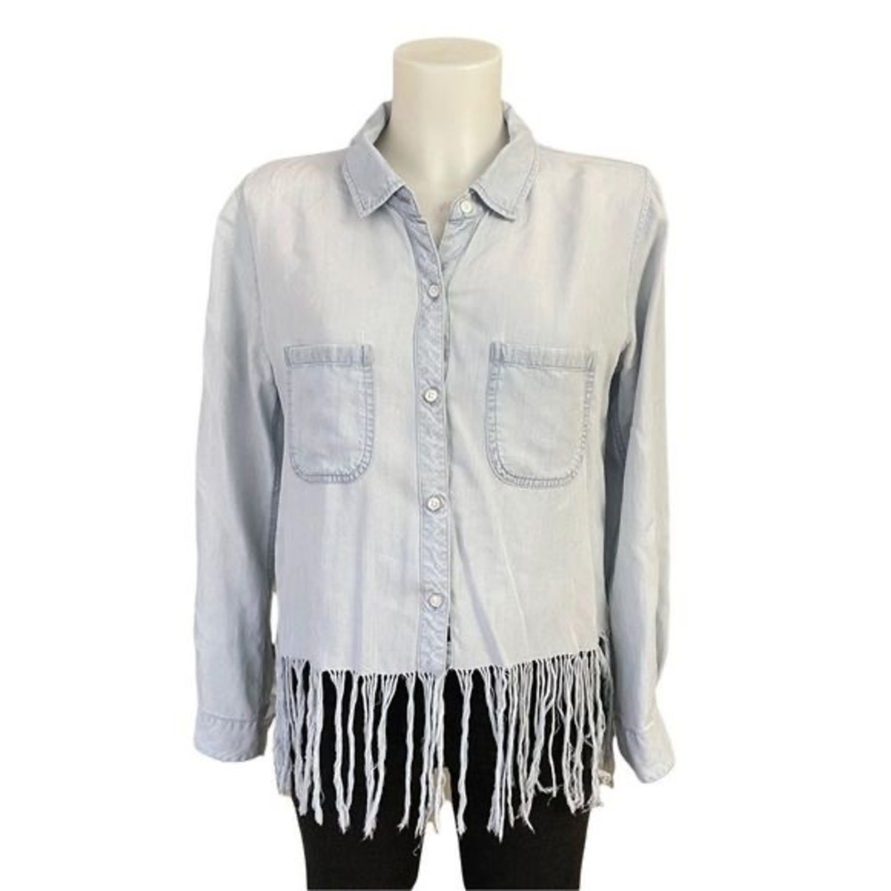 Rails • Tops Tencel Chambray Fringe Size Small